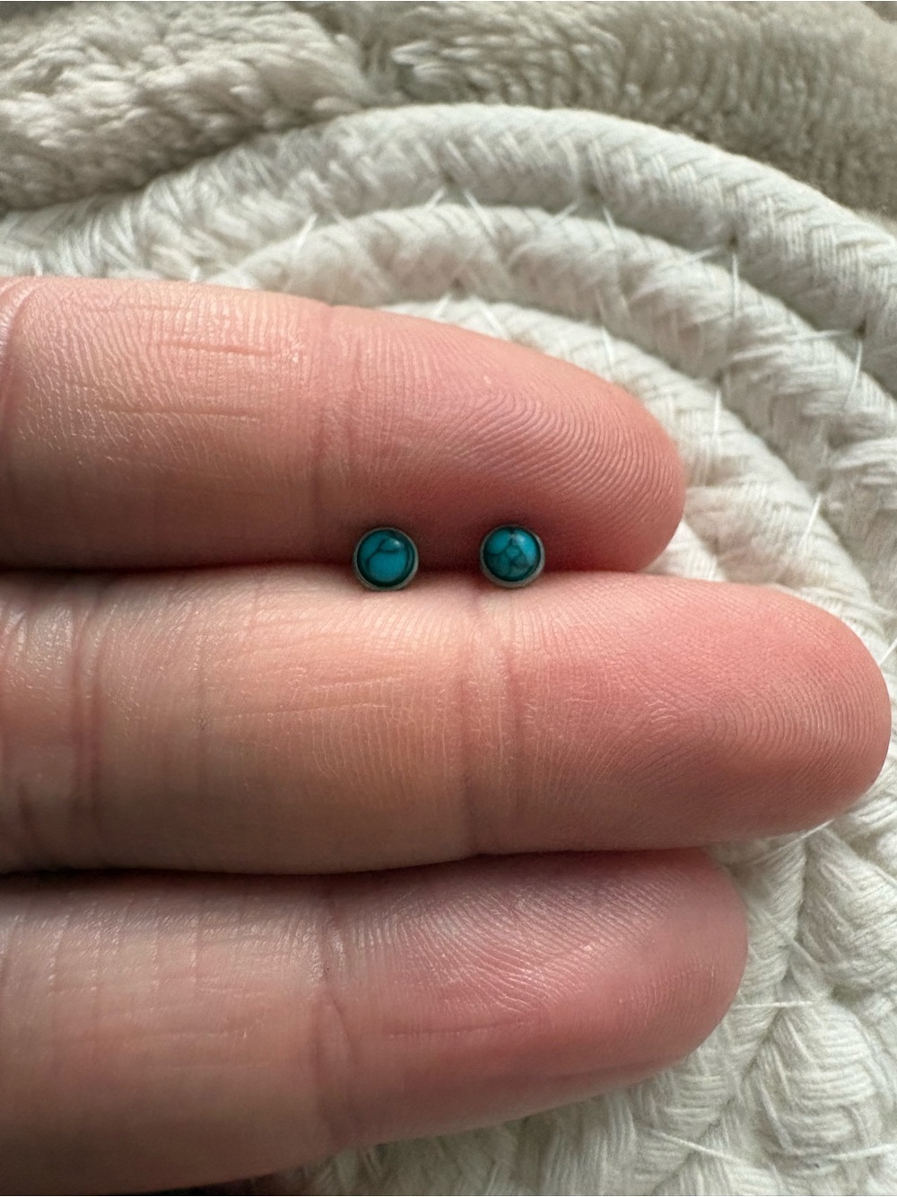 Turquoise Stud Earrings - Minimalist Women Jewelry
